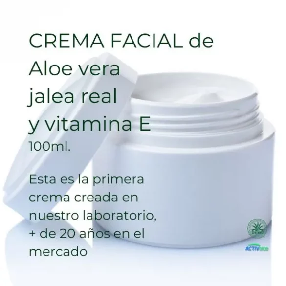 Crema Facial de Aloe Vera, Jalea real y Vitamina E 100ml.