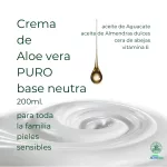 Crema de Aloe vera PURO base neutra 200ml.